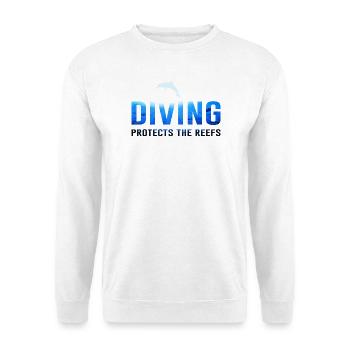 Tauchen Taucher Naturschutz Spruch Delphin - Unisex Pullover - Weiß - Vorne