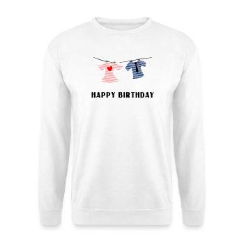 ALLES GUTE ZUM GEBURTSTAG. ALLES GUTE ZUM GEBURTSTAG. JAHRESTAG. - Unisex Pullover - Weiß - Vorne