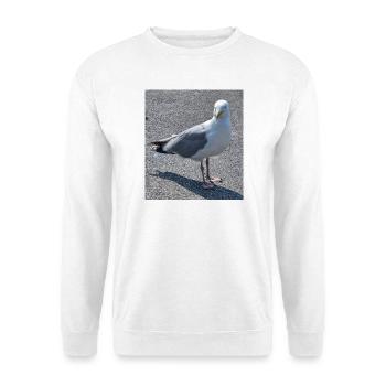Mouette urbaine au regard vif - Sweat-shirt Unisexe - blanc - Devant