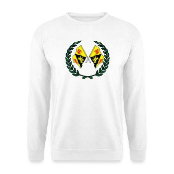 Flaggen von Wallonisch-Brabant im Lorbeerkranz - Unisex Pullover - Weiß - Vorne