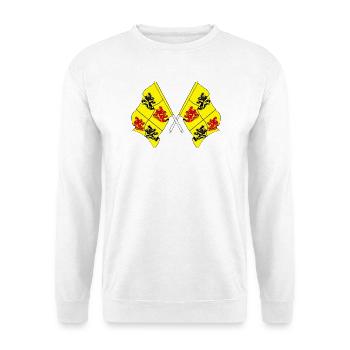 Deux drapeaux Hainaut Belgique - Sweat-shirt Unisexe - blanc - Devant