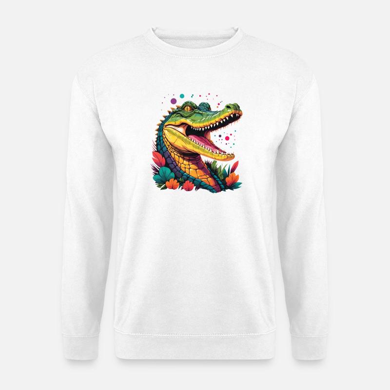 Krokodilkopf - Unisex Pullover - Weiß
