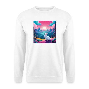 Lapin sur la montagne - Sweat-shirt Unisexe - blanc - Devant