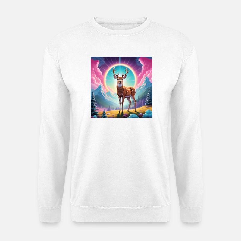 Hirsch am Berg - Unisex Pullover - Weiß