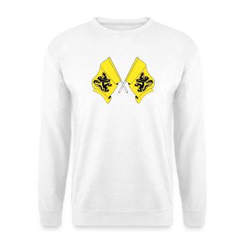 Deux drapeaux de la Flandre Belgique - Sweat-shirt Unisexe - blanc - Devant