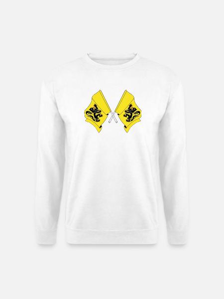 Two flags of Flanders Belgium - Unisex Sweatshirt - white