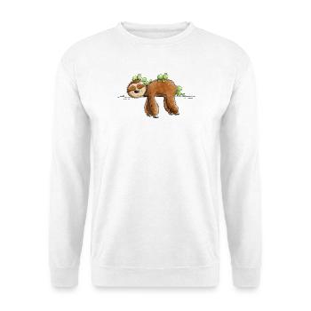 Faultier Und Frosch Freundschaft Chillen - Unisex Pullover - Weiß - Vorne