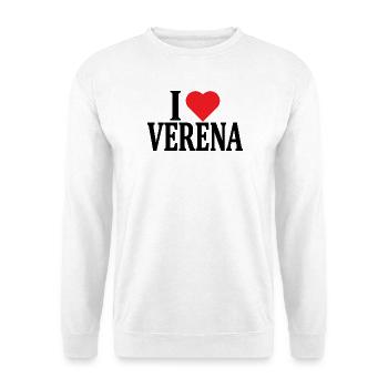 I love Verena T-Shirt T-Shirt Geschenkidee - Unisex Pullover - Weiß - Vorne
