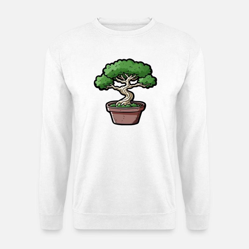 Comic Bonsai Baum - Unisex Pullover - Weiß