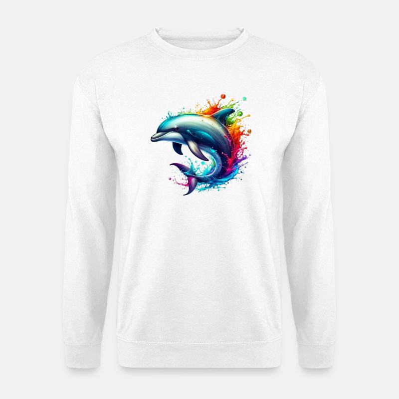 Delfin - Unisex Pullover - Weiß
