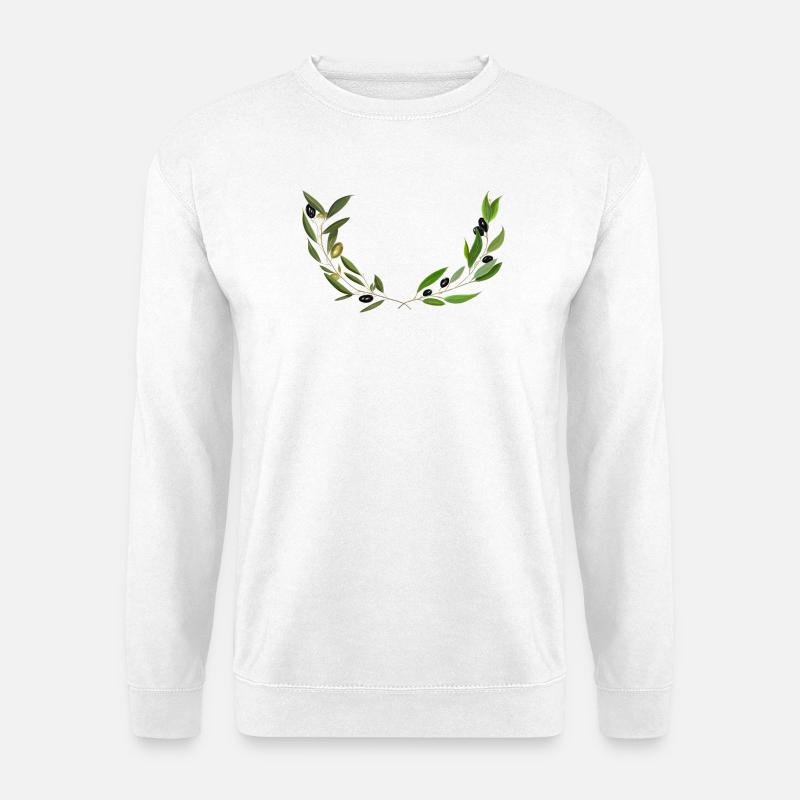 Olive branches Marseille handmade - Unisex Sweatshirt - white
