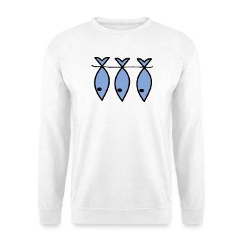 FISH. APRIL FOOLS. HUMOR. SEA. OCEAN - Unisex Sweatshirt - white - Front