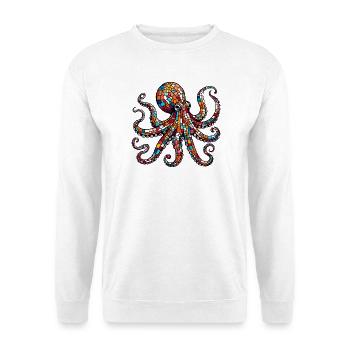 Krake - Unisex Pullover - Weiß - Vorne - Alina (178cm) & Michal (187cm)