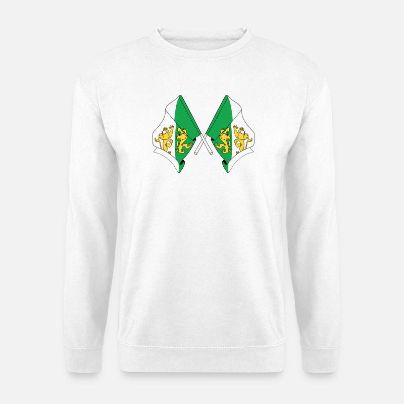 Zwei Flaggen der Thurgauer Schweiz - Unisex Pullover - Weiß