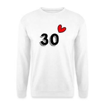 30. 30 ANS. 30e ANNIVERSAIRE. ANNIVERSAIRE 30 ANS. - Sweat-shirt Unisexe - blanc - Devant
