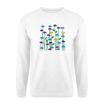 Kornblumen, Dekorativ, Blau, Muster, Kunst, Natur, - Unisex Pullover - Weiß - Vorne