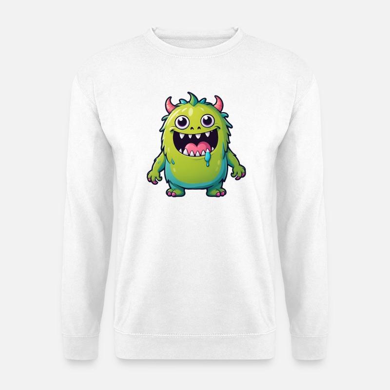 Niedliches Kinder Cartoon Monster - Unisex Pullover - Weiß