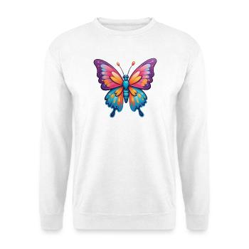 Papillon de dessin animé coloré mignon - Sweat-shirt Unisexe - blanc - Devant