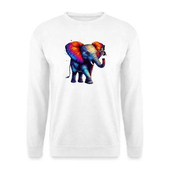 Éléphant et papillon - Sweat-shirt Unisexe - blanc - Devant