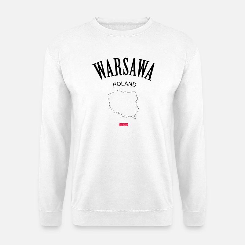 Polnische Flagge Minimalistisches Emblem - Unisex Pullover - Weiß