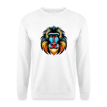 Mandrill-Affe - Unisex Pullover - Weiß - Vorne