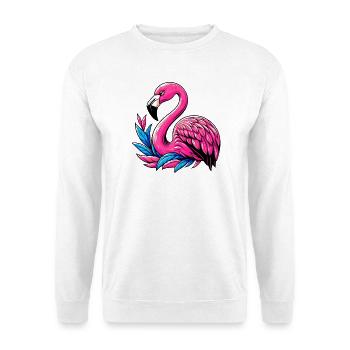Flamingo - Unisex Pullover - Weiß - Vorne