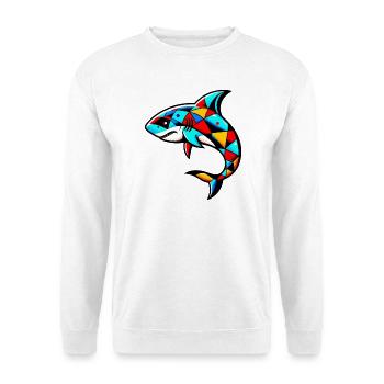 Harlekin-Hai - Unisex Pullover - Weiß - Vorne