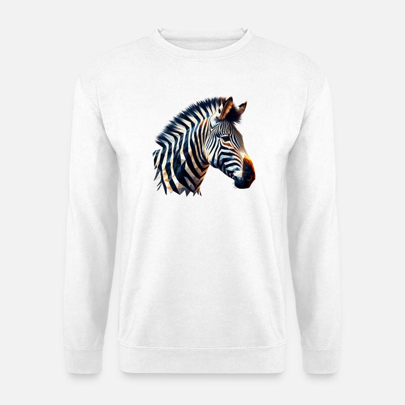 Polygonales Zebra - Unisex Pullover - Weiß