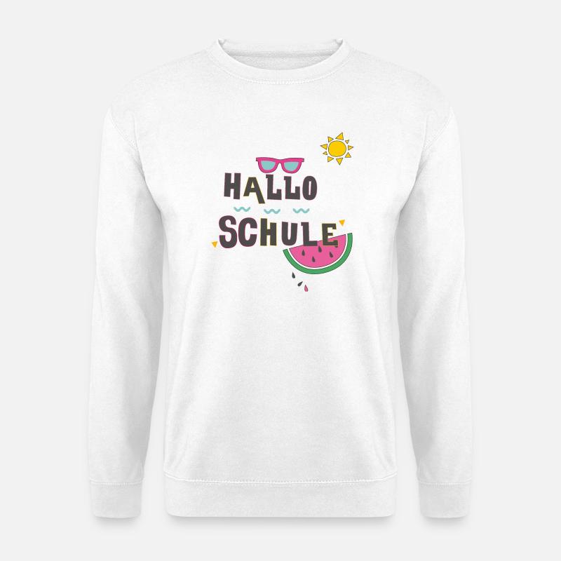 Hallo Schule, Einschulung - Unisex Pullover - Weiß