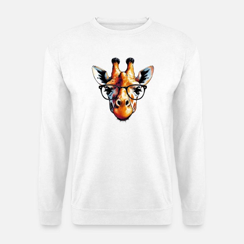 Giraffe with Glasses - Unisex Sweatshirt - white
