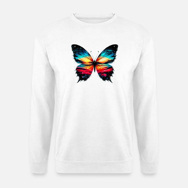 Papillon - Sweat-shirt Unisexe - blanc