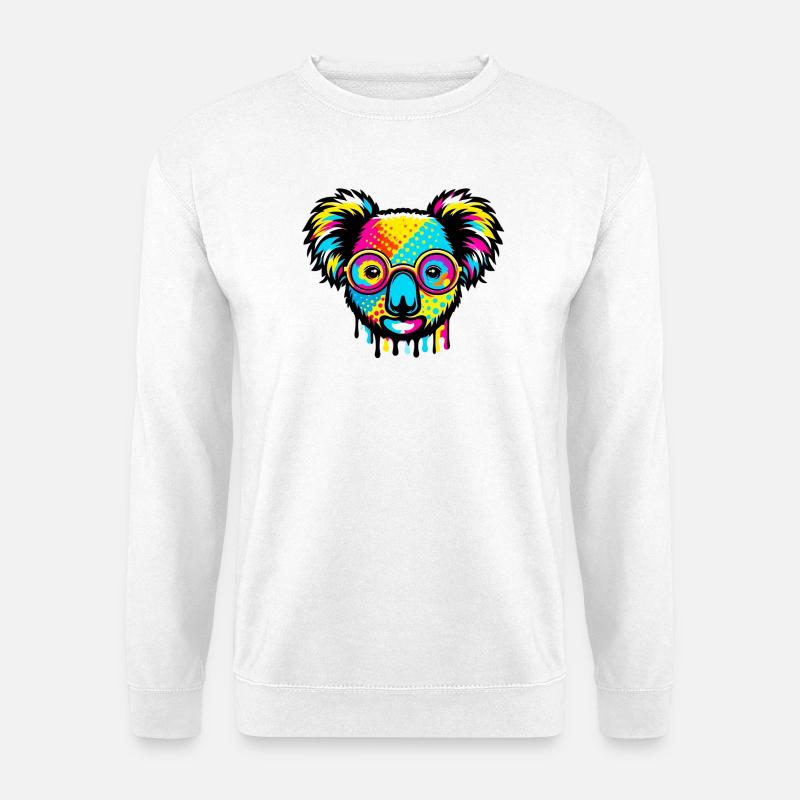 Koala with glasses - Unisex Sweatshirt - white