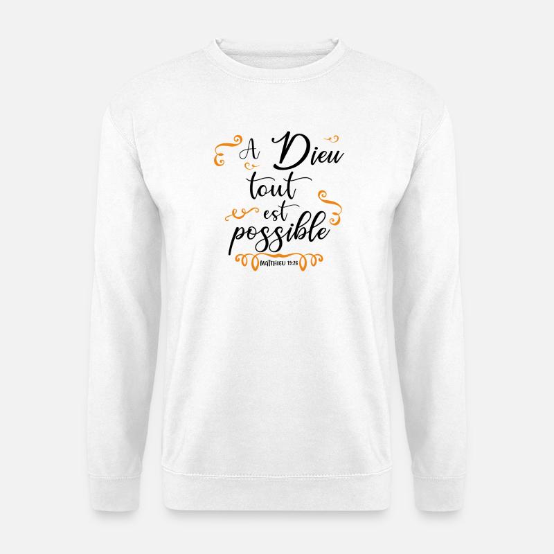 Für Gott sind alle Dinge möglich - Gott - Evangelien - Gott - Unisex Pullover - Weiß