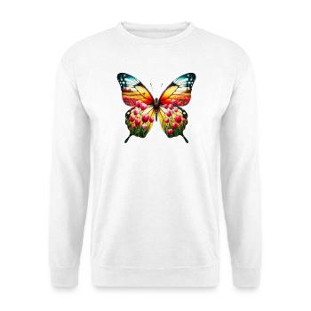 Butterfly tulips tulip Holland - Unisex Sweatshirt - white - Front