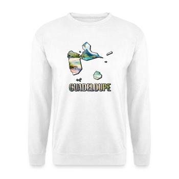 Carte aquarelle Guadeloupe - Sweat-shirt Unisexe - blanc - Devant