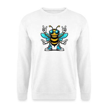 Abeille avec des lunettes de soleil - Sweat-shirt Unisexe - blanc - Devant