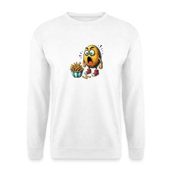 Lustiges Pommes Kartoffel Design - Unisex Pullover - Weiß - Vorne