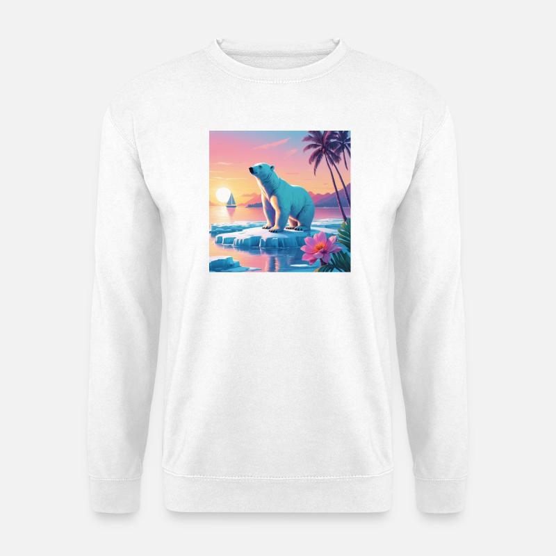 Eisbär im Urlaub - Unisex Pullover - Weiß