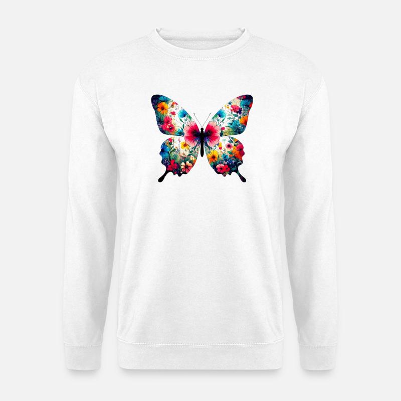 Schmetterling - Unisex Pullover - Weiß