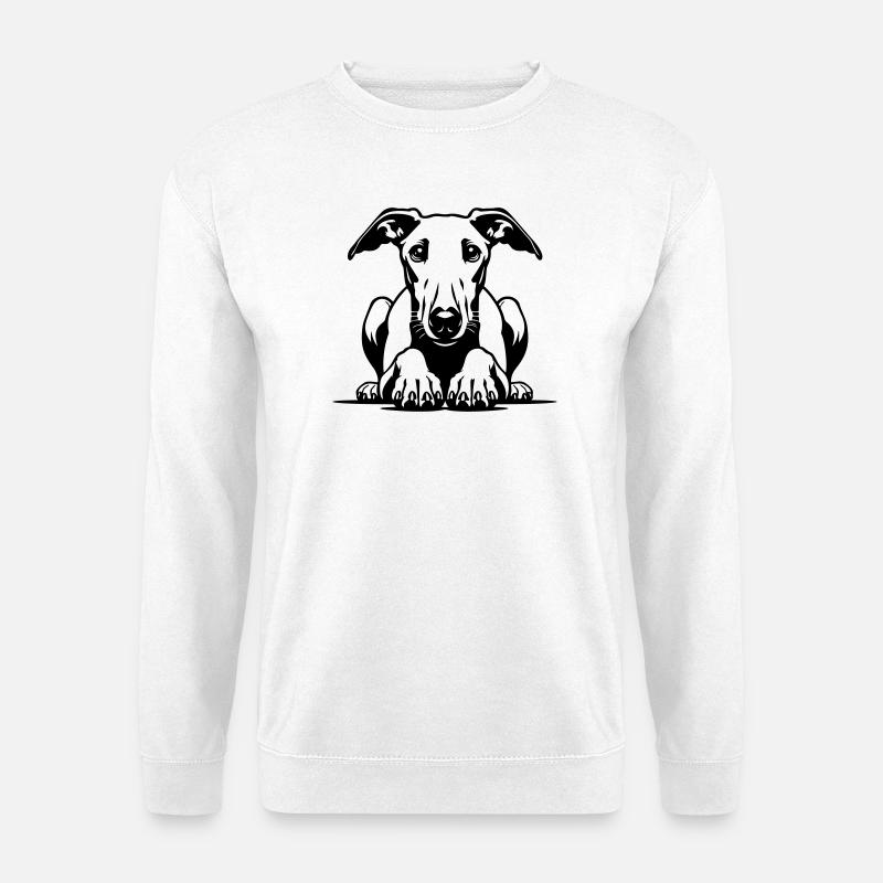 Whippet Head with Paws - Unisex Sweatshirt - white