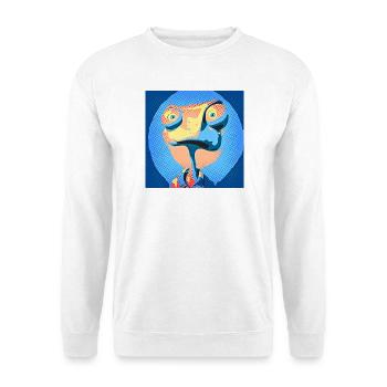 Caméléon Pop Art aux couleurs néon - Sweat-shirt Unisexe - blanc - Devant