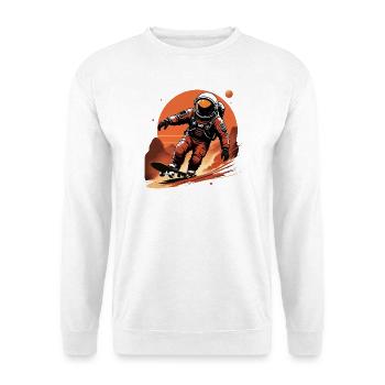 Astronaut rast mit einem Skateboard auf dem Mars - Unisex Pullover - Weiß - Vorne