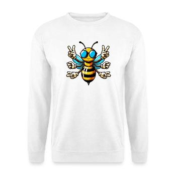 Abeille avec des lunettes de soleil - Sweat-shirt Unisexe - blanc - Devant