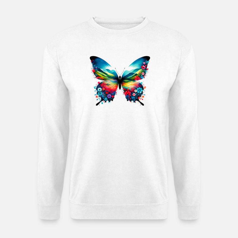Schmetterling - Unisex Pullover - Weiß