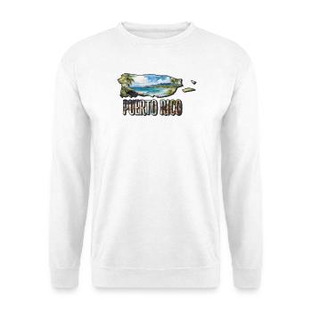 Aquarell Landkarte Puerto Rico - Unisex Pullover - Weiß - Vorne