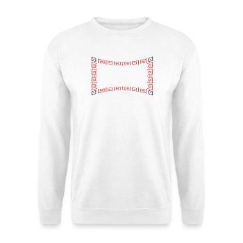 Rahmen Muster rot - Unisex Pullover - Weiß - Vorne