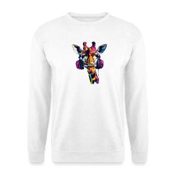 Girafe Tête de Girafe avec Casque - Sweat-shirt Unisexe - blanc - Devant