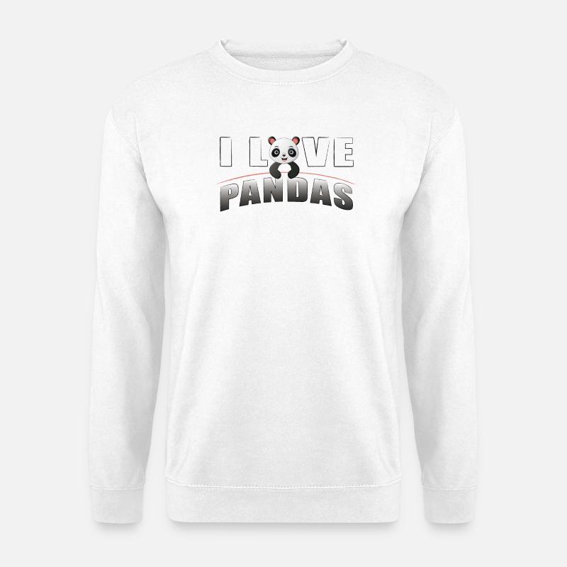 I love PANDAS - Unisex Pullover - Weiß