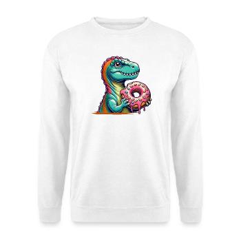 Dino donut motif: An adventure for those with a sweet tooth - Unisex Sweatshirt - white - Front