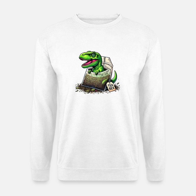 Tea rex T-rex dinosaur - Unisex Sweatshirt - white